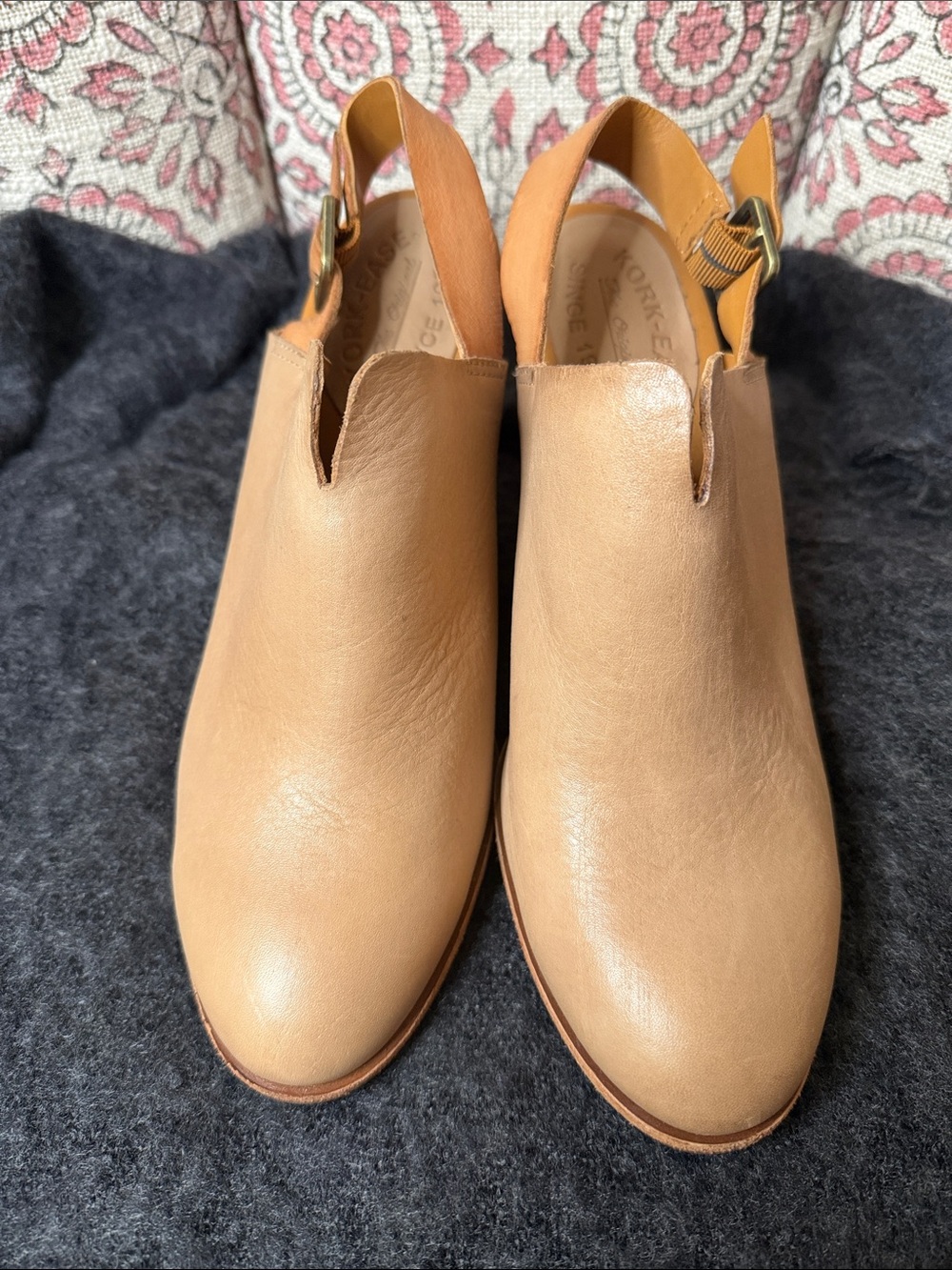 Kork-Ease Tan Leather Slingback Mules